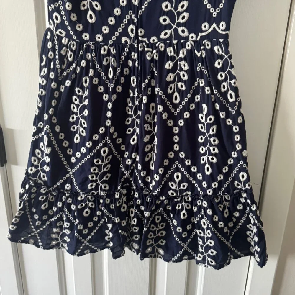 Mi Ami Womens Navy and Cream Dress Size M Medium P3 - Picture 11 of 12